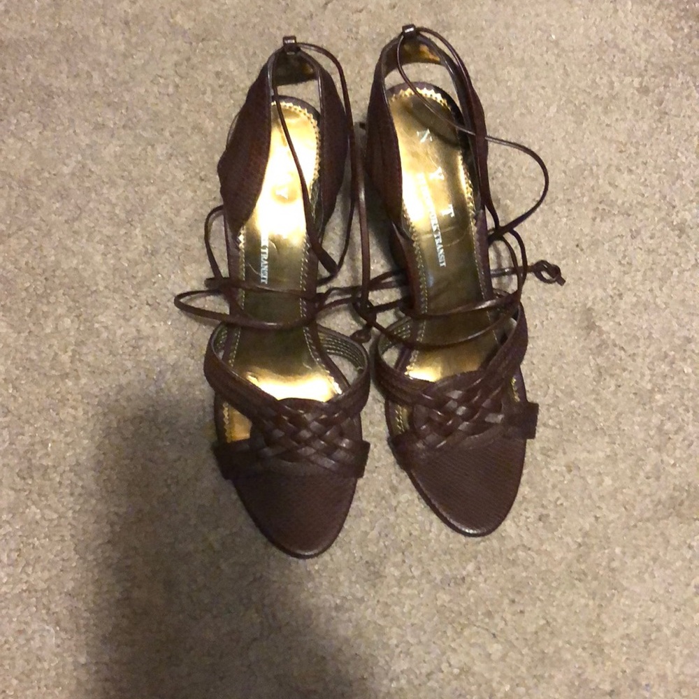 2 for $15 - Espadrilles brown tie up sandals